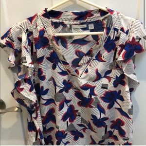 Halogen Flutter Sleeve Blouse Top Sz Small